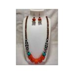 Resin and Wooden bead jewelry set | Orange