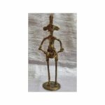 Brass (Dokra) figurine of Ganesha playing drum - Height 15 cm